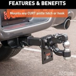 ADJUSTABLE PINTLE MOUNT (2" SHANK, 10,000 LBS., 7" HIGH, 8" LONG) -Automotive Sales Shop 35180633.3