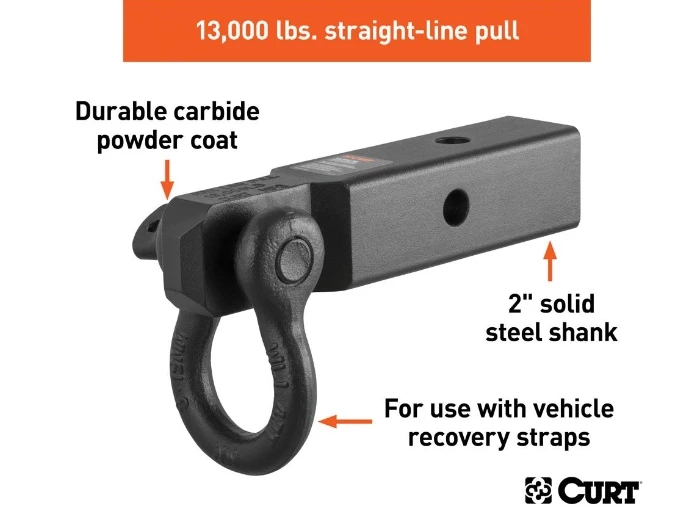 CURT D-RING SHACKLE MOUNT (2" SHANK) #45832 2 CURT D-RING SHACKLE MOUNT (2" SHANK) #45832 - Image 2