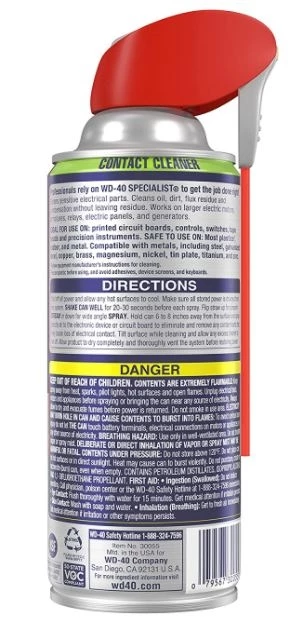 WD-40 Specialist Electrical Contact Cleaner Spray, 11oz. 2 WD-40 Specialist Electrical Contact Cleaner Spray, 11oz. - Image 2
