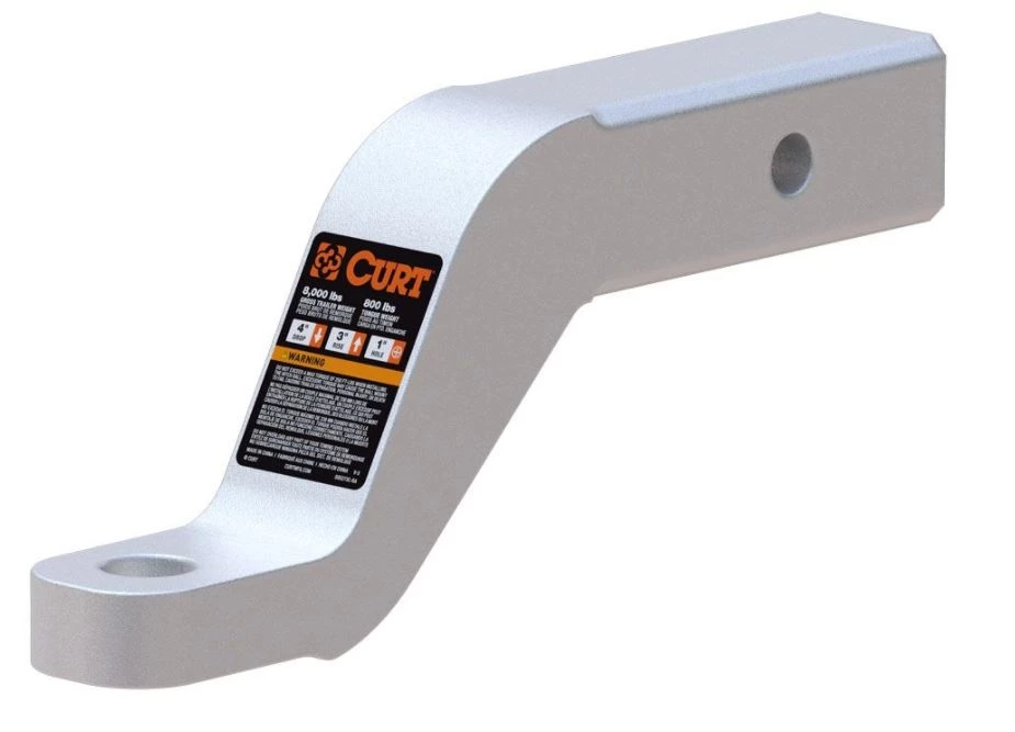 Curt Mfg. Aluminum Ball Mount (2" Shank, 8,000 lbs, 4" Drop, 8-1/2" Long) 1 Curt Mfg. Aluminum Ball Mount (2" Shank, 8,000 lbs, 4" Drop, 8-1/2" Long)