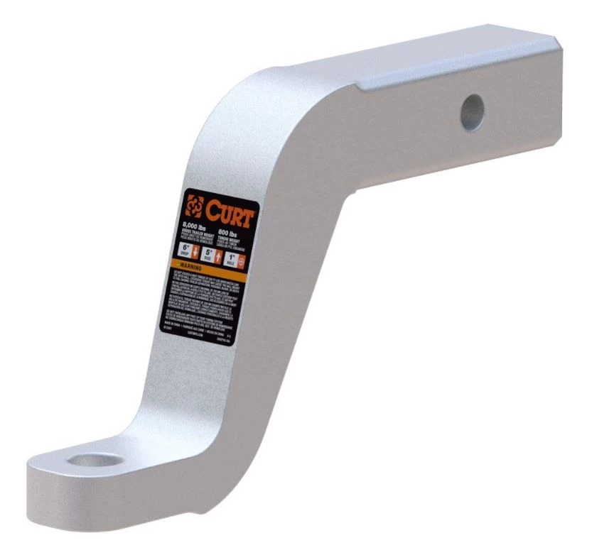 Curt Mfg. Aluminum Ball Mount (2" Shank, 8,000 lbs, 6" Drop, 8-1/2" Long) 1 Curt Mfg. Aluminum Ball Mount (2" Shank, 8,000 lbs, 6" Drop, 8-1/2" Long)