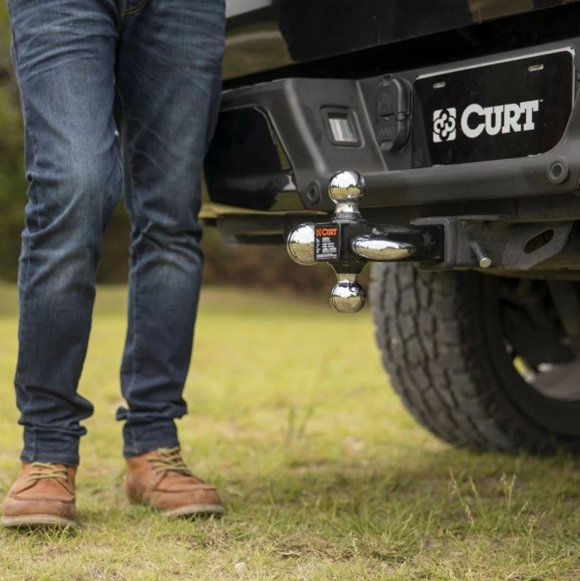 Curt Mfg. Multi-Ball Mount with Hook (2" Solid Shank, 1-7/8", 2" & 2-5/16" Chrome Balls) 2 Curt Mfg. Multi-Ball Mount with Hook (2" Solid Shank, 1-7/8", 2" & 2-5/16" Chrome Balls) - Image 2