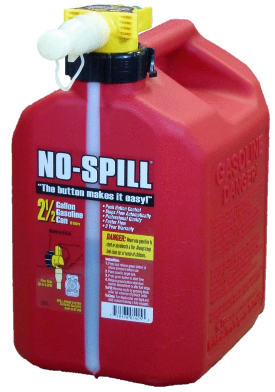 No Spill Fuel Can "CARB" 2-1/2 Gallon 1 No Spill Fuel Can "CARB" 2-1/2 Gallon