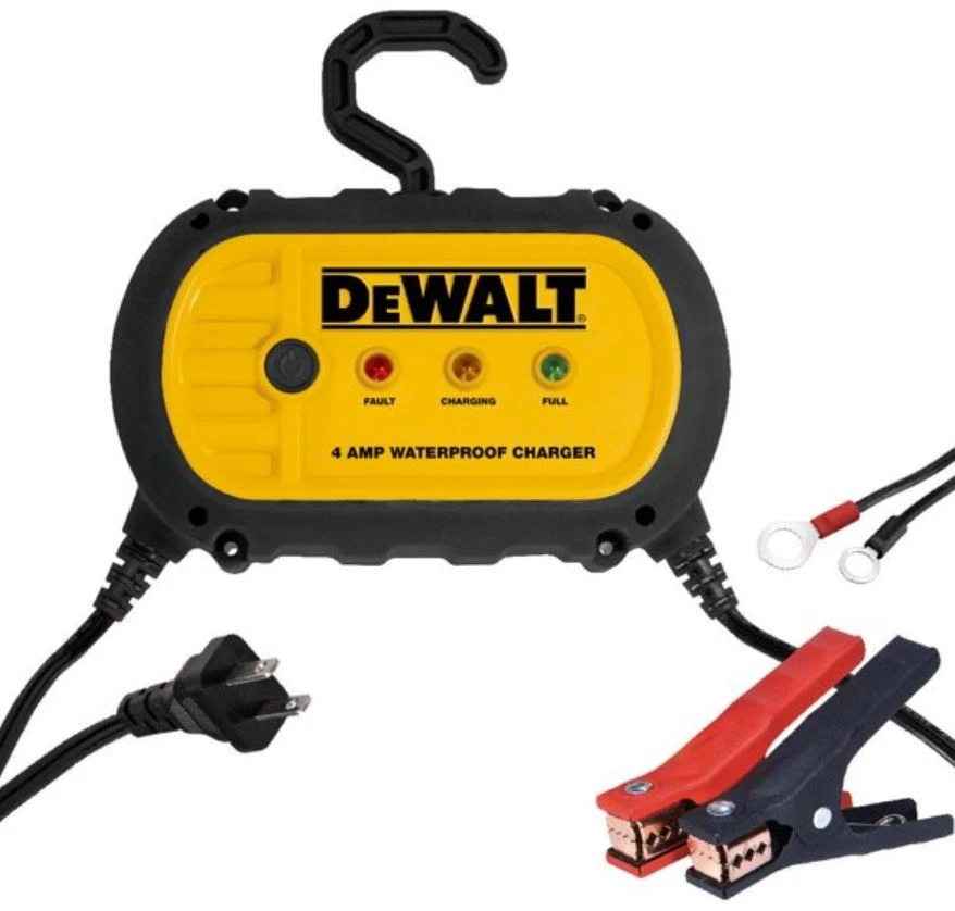 DeWalt 4 Amp Waterproof Portable Car Battery Charger 1 DeWalt 4 Amp Waterproof Portable Car Battery Charger