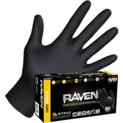 SAS Safety 6 Mil Raven Disposable Nitrile Glove