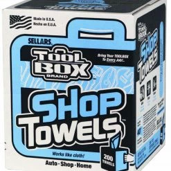 Sellars ToolBox Blue Shop Towels Center-Pull Box, 200 Sheets