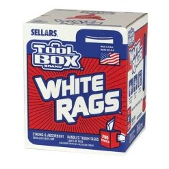 Sellars ToolBox White Rags Center-Pull Box, 200 Ct.