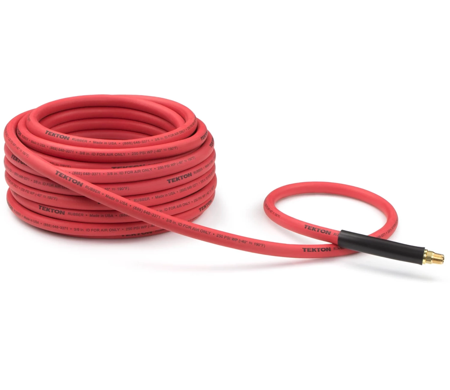 Tekton 3/8 Inch I.D. x 50 Foot Rubber Air Hose (250 PSI) 1 Tekton 3/8 Inch I.D. x 50 Foot Rubber Air Hose (250 PSI)