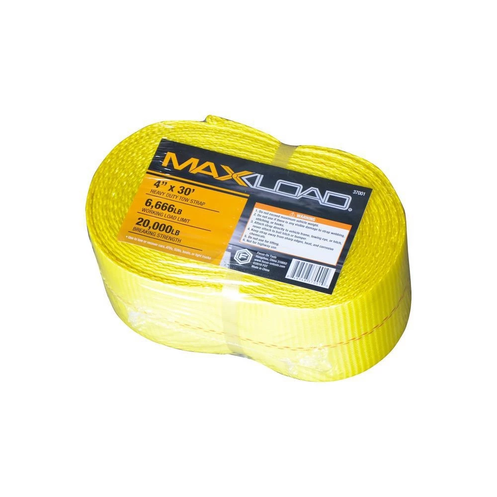 Max Load 4" x 30' Tow Strap 1 Max Load 4" x 30' Tow Strap