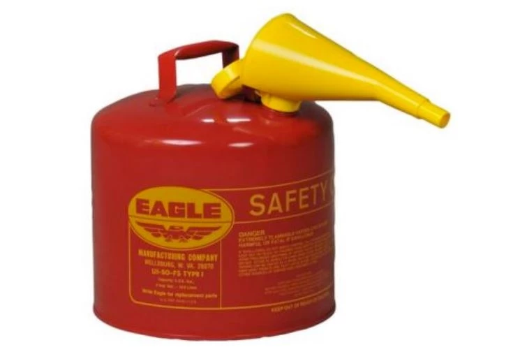 Eagle 5 Gallon Steel Safety Can For Flammables, Type I, Red 1 Eagle 5 Gallon Steel Safety Can For Flammables, Type I, Red