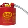 Eagle 5 Gallon, 7/8" Metal Hose, Steel Safety Can For Flammables, Type II, Red