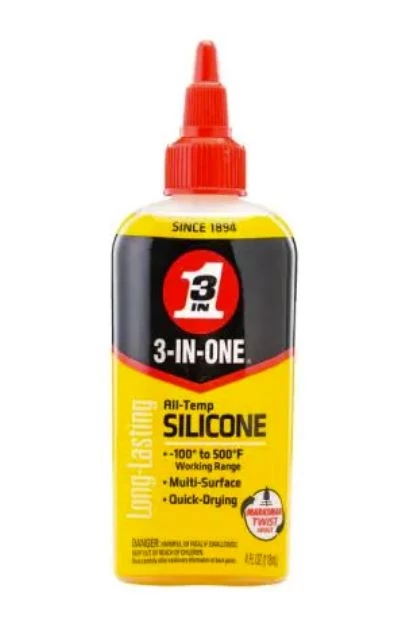 3-IN-ONE All-Temp Silicone Drip Oil Long-Lasting Lubricant, 4oz. 1 3-IN-ONE All-Temp Silicone Drip Oil Long-Lasting Lubricant, 4oz.