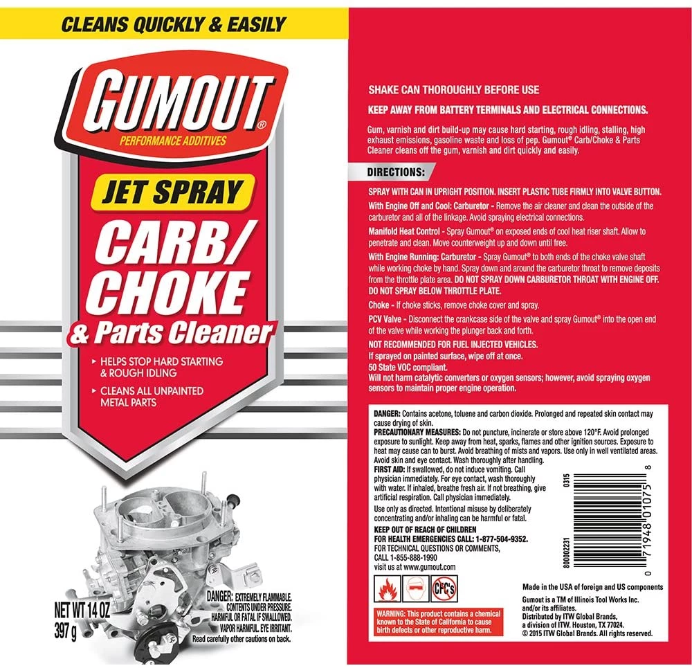 Gumout Jet Spray Carb/Choke and Parts Cleaner 2 Gumout Jet Spray Carb/Choke and Parts Cleaner - Image 2