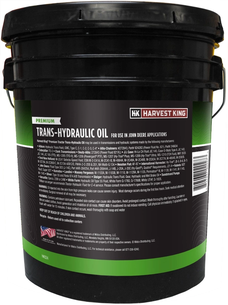 Harvest King Trans Hydraulic Fluid for John Deere - 5 Gallon - Image 2