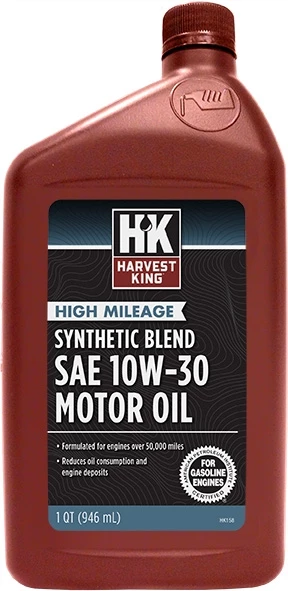Harvest King High Mileage Synthetic Blend Motor Oil-10W-30-1 Quart 1 Harvest King High Mileage Synthetic Blend Motor Oil-10W-30-1 Quart