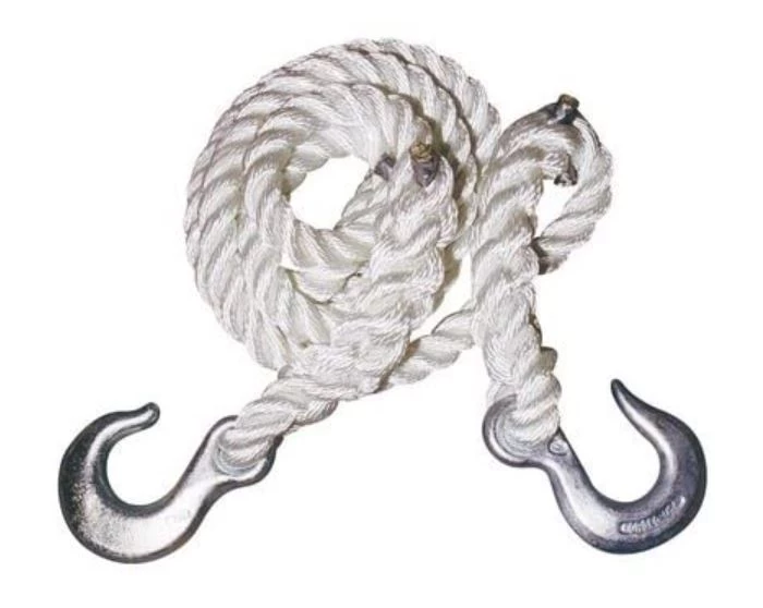 Hercules 3/4in. x 20ft. Nylon Tow Rope with Hooks 1 Hercules 3/4in. x 20ft. Nylon Tow Rope with Hooks