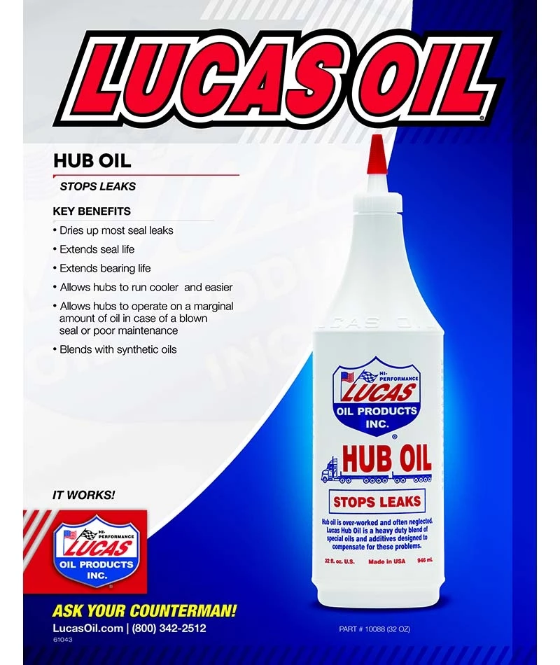 Lucas Hub Oil - Quart 3 Lucas Hub Oil - Quart - Image 3