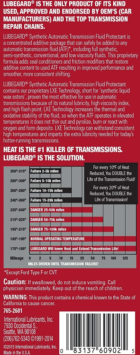 LubeGard Automatic Transmission Fluid Protectant with LXE® Technology - 10 oz 5 LubeGard Automatic Transmission Fluid Protectant with LXE® Technology - 10 oz - Image 5