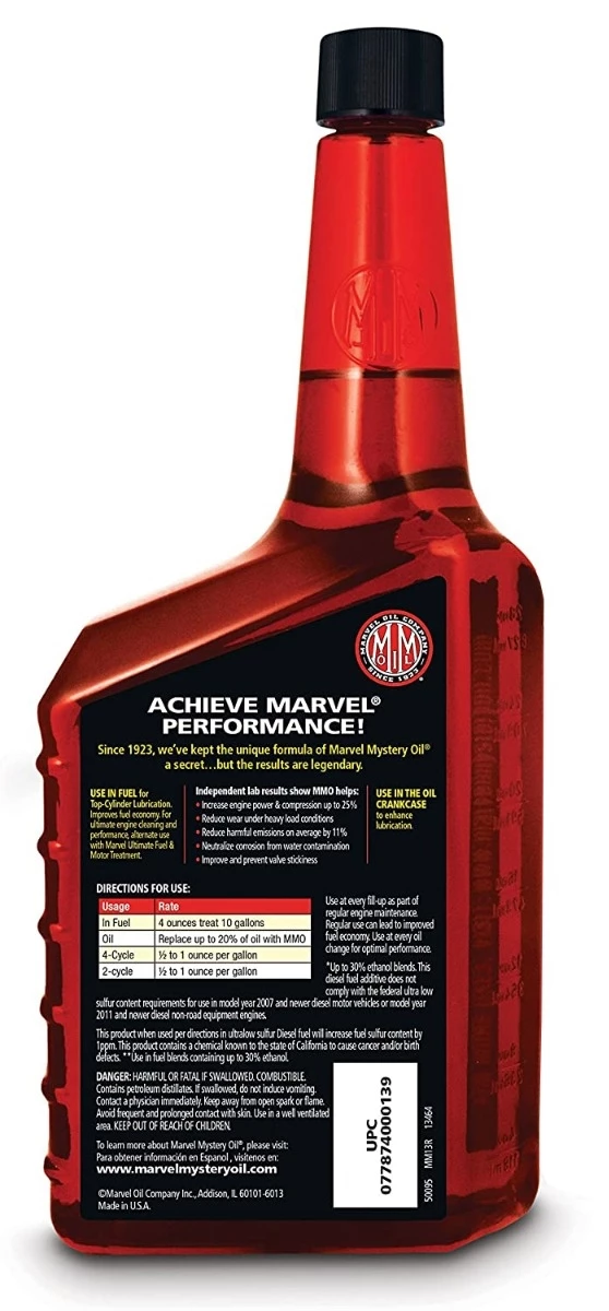 Marvel Mystery Oil Enhancer & Fuel Treatment - Pint 2 Marvel Mystery Oil Enhancer & Fuel Treatment - Pint - Image 2