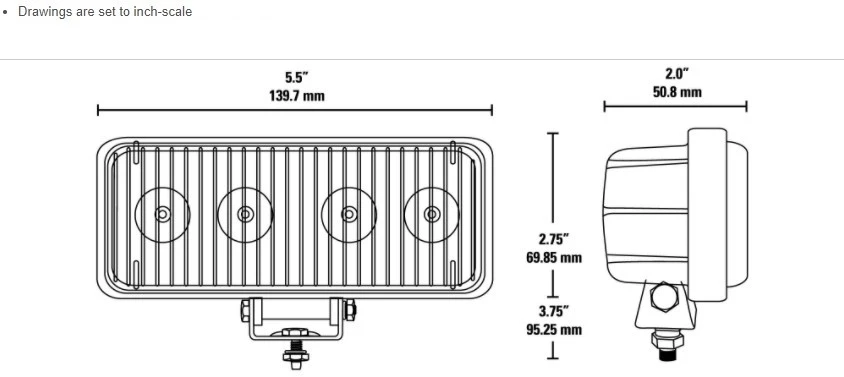 LED 5.5" Rectangle Work Light, Black 2 LED 5.5" Rectangle Work Light, Black - Image 2