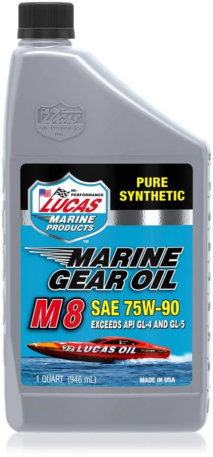 Lucas Oil Marine Gear Oil Synthetic SAE 75W-90 M8, Qt. 1 Lucas Oil Marine Gear Oil Synthetic SAE 75W-90 M8, Qt.