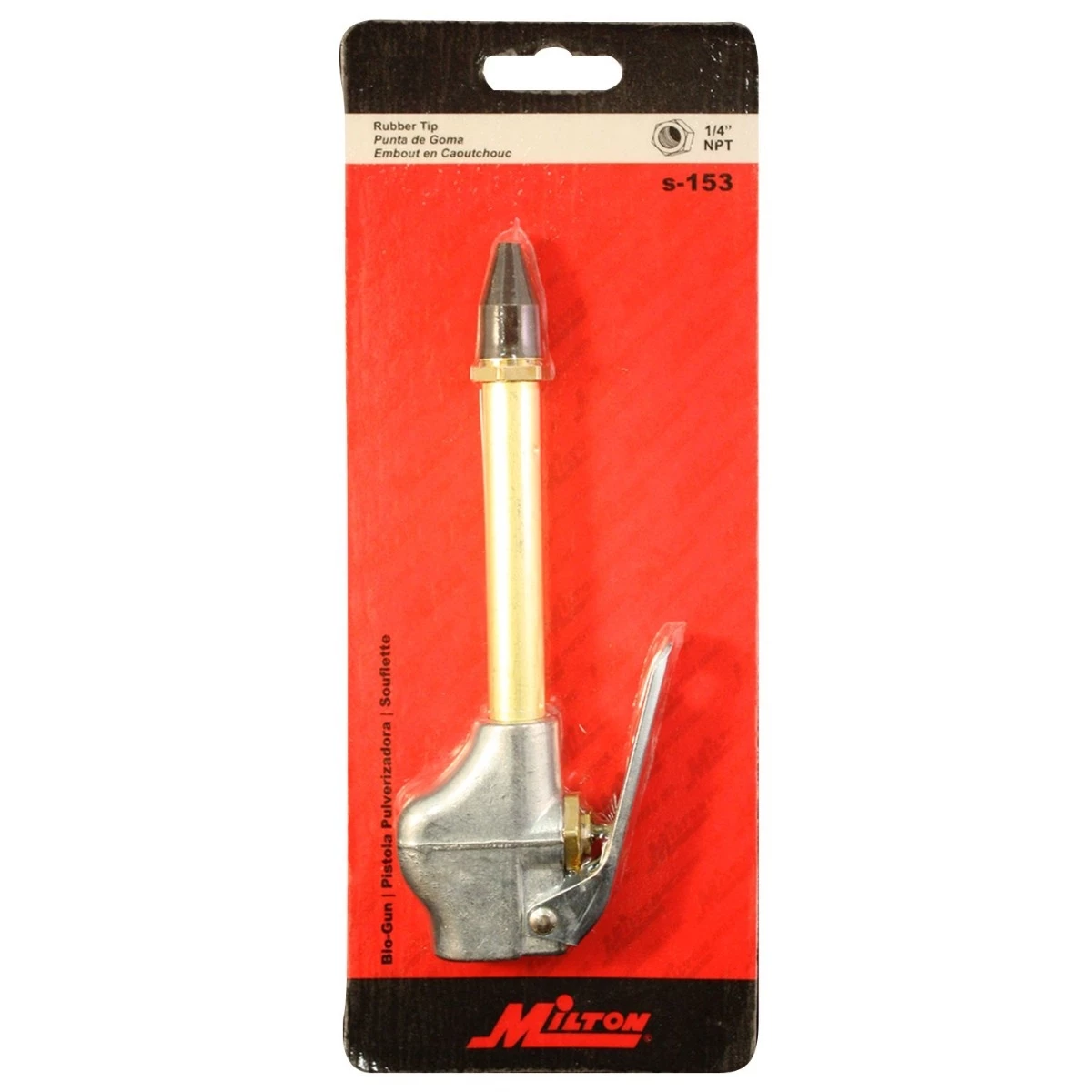 MIlton Industries 1/4" NPT Lever Style Blow Gun, Rubber Tip 2 MIlton Industries 1/4" NPT Lever Style Blow Gun, Rubber Tip - Image 2