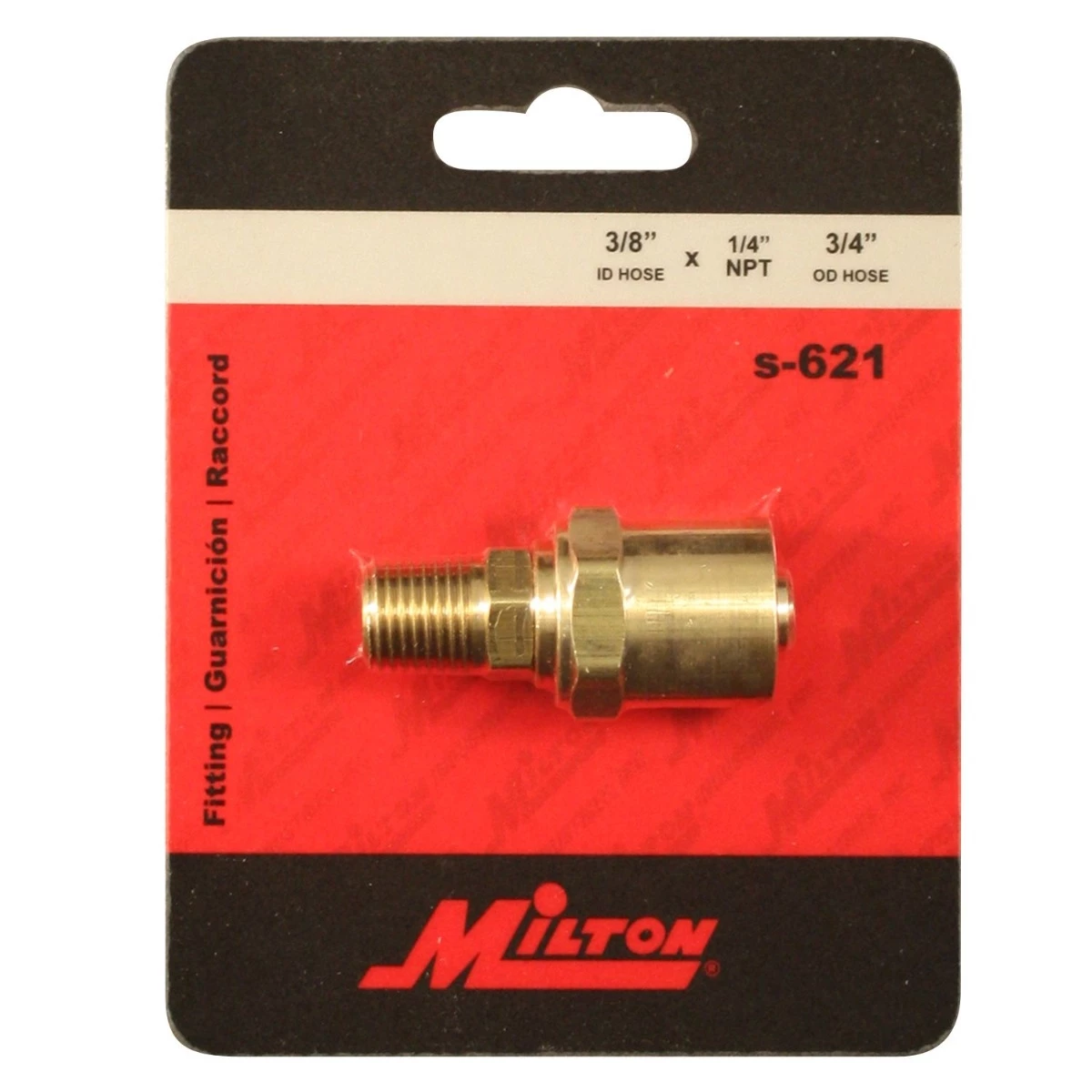 Milton 1/4" MNPT 3/4" OD Reusable Hose End Fitting 2 Milton 1/4" MNPT 3/4" OD Reusable Hose End Fitting - Image 2