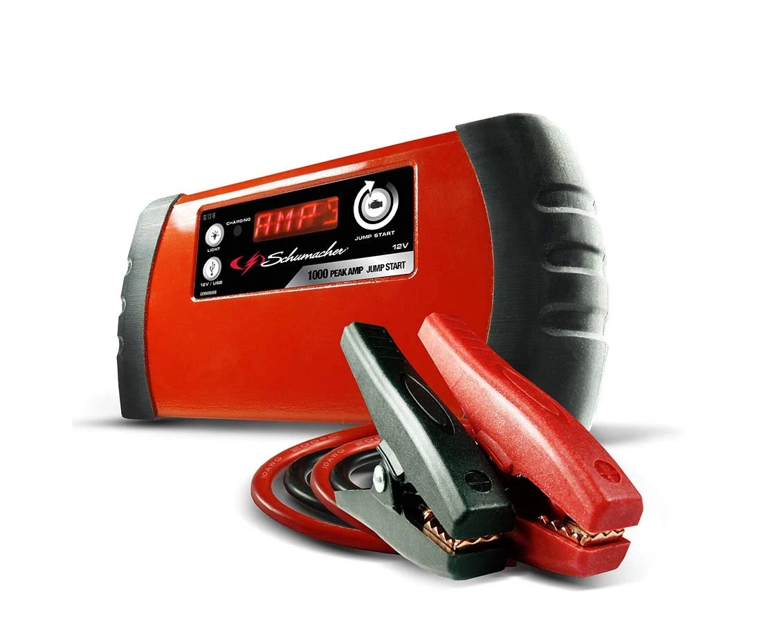 Schumacher 12V - 1000 Peak Amp Lithium Ion Jump Starter/ Portable Power 1 Schumacher 12V - 1000 Peak Amp Lithium Ion Jump Starter/ Portable Power