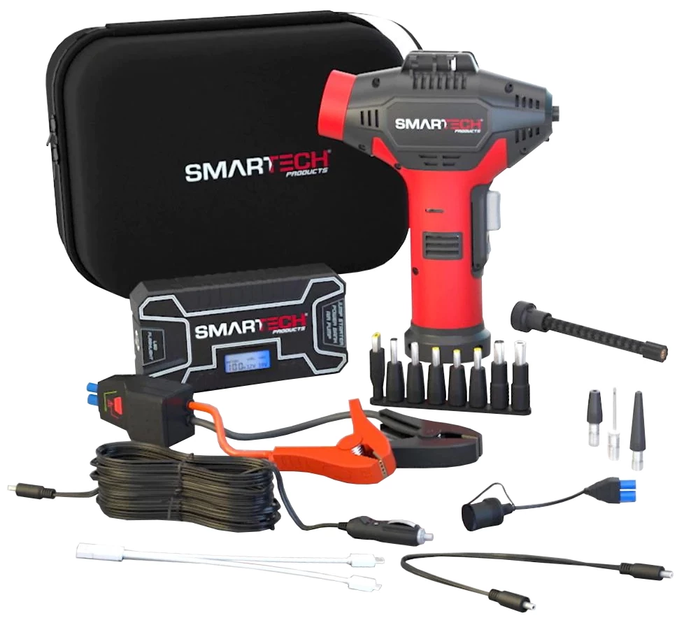 Smartech Power Kit TECH-5000P Vehicle Jump Starter and Power Bank with Accessories + Air Compressor + Carrying Case 1 Smartech Power Kit TECH-5000P Vehicle Jump Starter and Power Bank with Accessories + Air Compressor + Carrying Case
